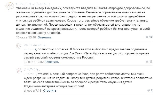 Добровольная "дистанционка", хорошее питание и дополнительные школы: о чем в преддверии Всероссийской встречи с родителями просят петербуржцы