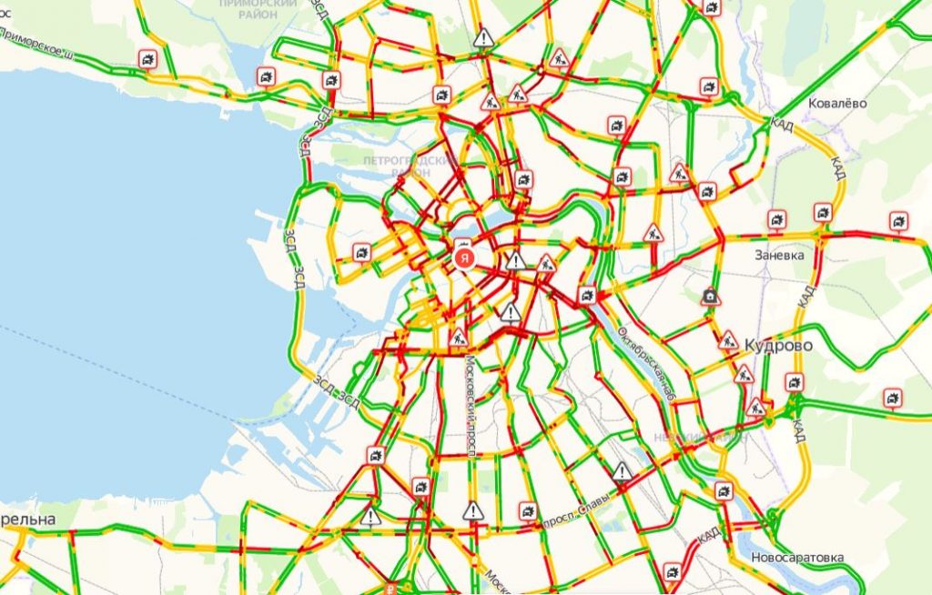 Карта пробки в санкт петербурге