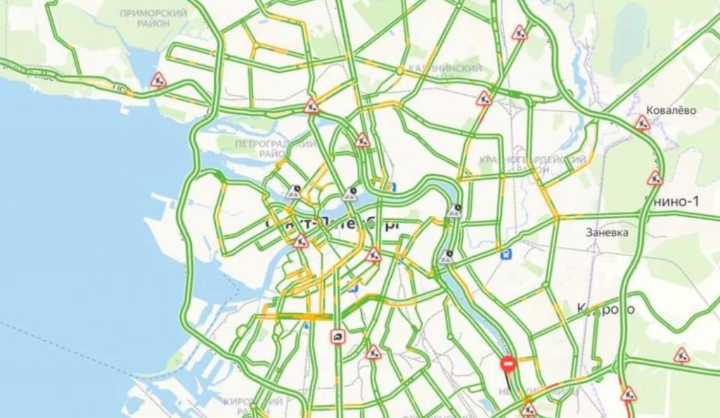 Город спит: пробки в Петербурге составили один балл