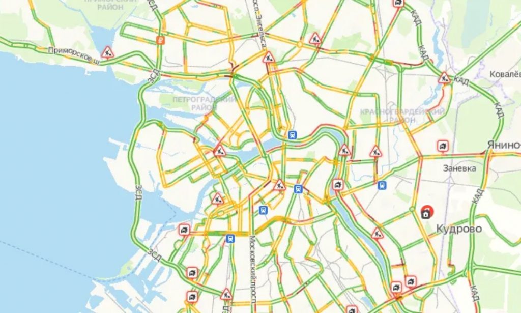 Пробки питер онлайн сейчас карта смотреть
