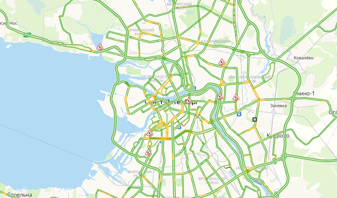 Пробки на дорогах спб в реальном времени карта онлайн