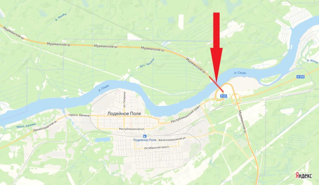 Мурманское шоссе перекроют на 236 км из-за разводки моста через Свирь